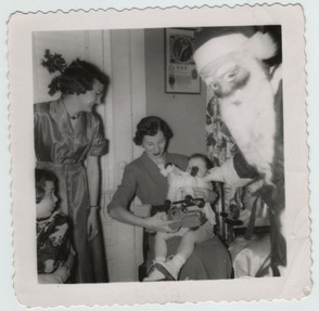 1950's vintage photo: creepy scary Santa Claus