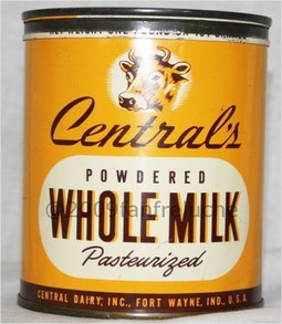 Vintage Central's dairy powdered milk tin can 