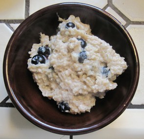 Hot, Ready-to-Eat, Buckwheat-Blueberry Cereal Pudding