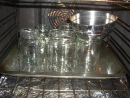 Sterilising the Jars and Jam Funnel