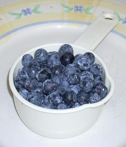 One Cup of Blueberries is about 120-125 count.