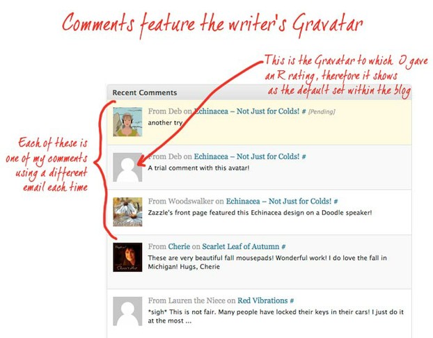 Various Gravatars showing up in blog comments