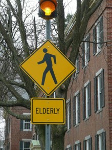 Elderly Crossing, Vermont, USA