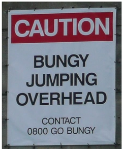 Bungy Jumping (sign under a...