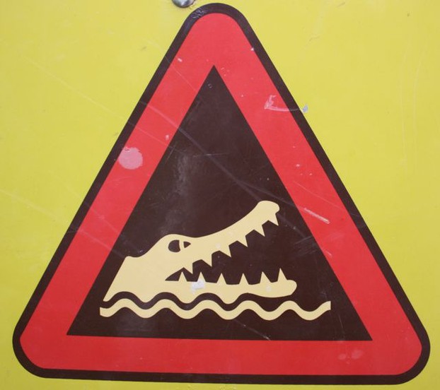 crocodile danger sign