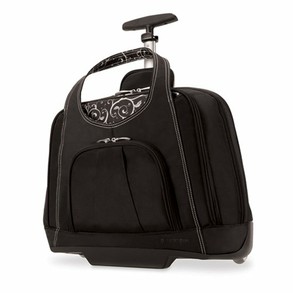 Black laptop bag on wheels for women