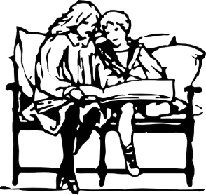 children reading to younger