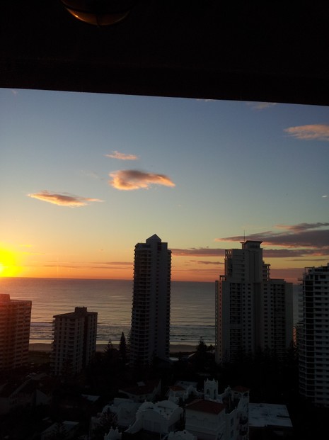 Sunrise Over Surfers Paradise (taken from 19th floor, 300 metres from the beach)