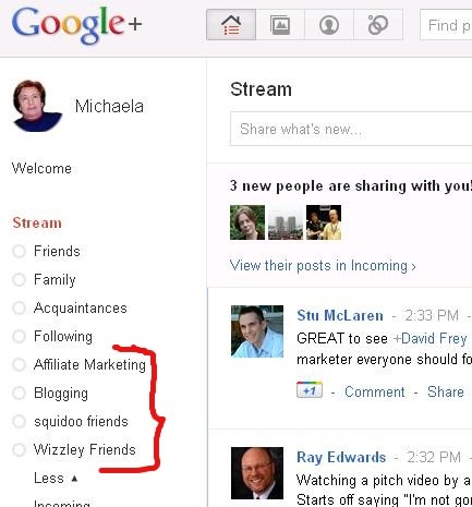 An example of Google + 