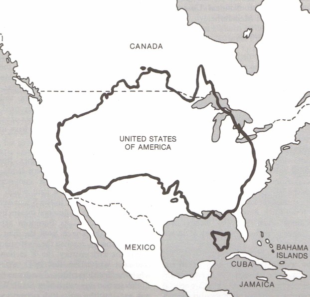 Comparative size of Austral...