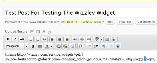 resizing the wizzley widget