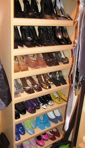Organized Shoes in Closet