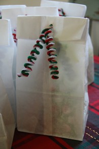 Treat bag with cheerful pipe cleaner decoration