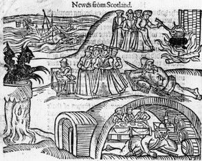 The North Berwick Witches from a contemporary pamphlet, "Newes From Scotland" [sic]