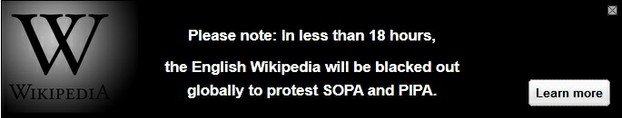 Wikipedia Notice in the Hours Before the Protest