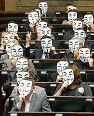 Guy Fawkes Masks in the Polish Parliament
