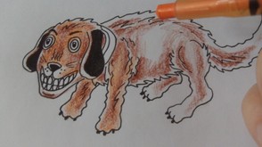Overlay Orange Pencil Lightly Over The Brown