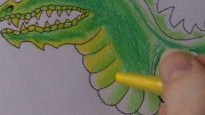 Now Start To Color Yellow On Any Remaining White Gaps And Spaces And Color Over Som Of The Green Too To Blend Together