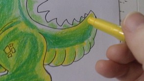 Color The Yellow All Through The Dragon Drawing