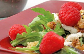 Goat Cheese, Raspberry and Balsamic Walnut Salad
