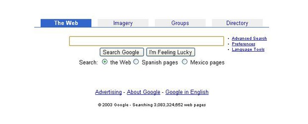 Google Mexico on 25 March 2003