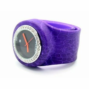 Purple Croc SLAP Watch with "Bling"