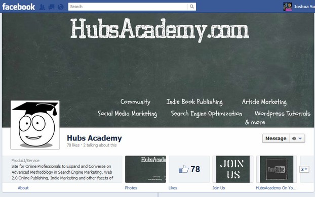 Screenshot of Completed Facebook Timeline for Business and Fan Pages