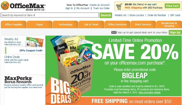 OfficeMax Front Page