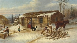 Daily Chores, Reproduction of Oil Painting by Cornelius Krieghoff