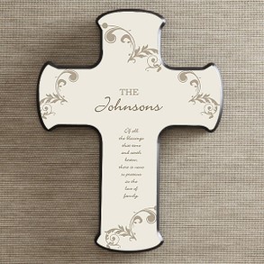 God Bless our Home Personalized Cross