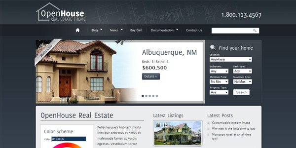 Open House Real Estate Wordpress Theme