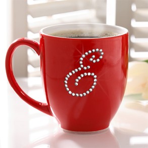 Rhinestone Monogram Personalized Pastel Mug