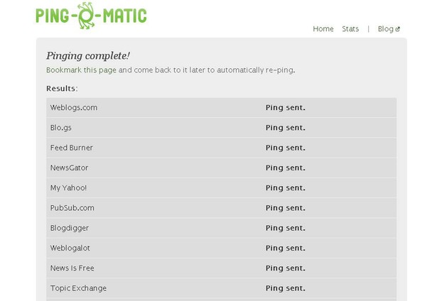 Pings complete Pings complete