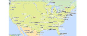 Yandex map of mainland US