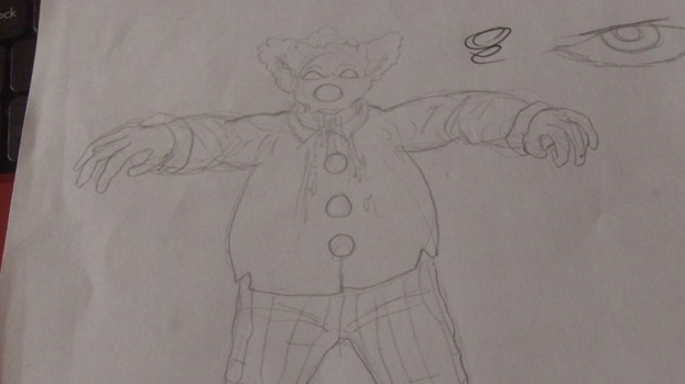 Clown Zombie Draft Sketch