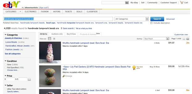 Narrowing the Ebay search