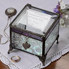 Personalized Vintage Glass Jewelry Box