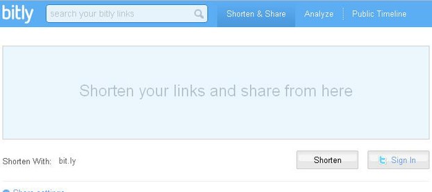 Bitly shorten a link and share