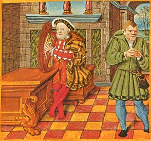 King Henry VIII with His Fool Will Sommers