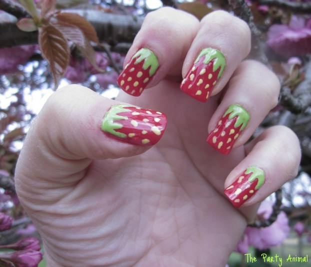 How to create a Strawberry Nail Design