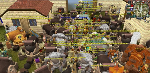 Image: Runescape Players Protest in Falador World 66