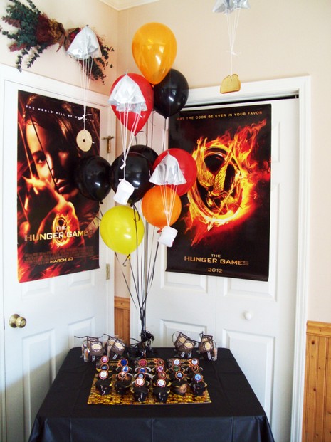 Hunger Games Cake and Favor Table