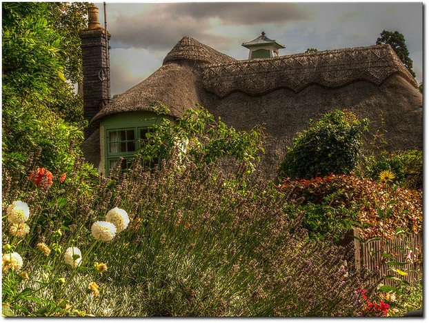 A Cottage Garden in Full Bloom in Hemingford Abbots, Cambridgeshire