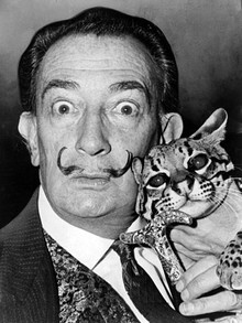 Salvador Dalí and Babou the Ocelot