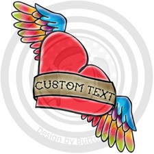 Winged Heart Temporary Tattoo Design by Buttonhead