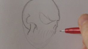 Start to define the shape of the skull outline.