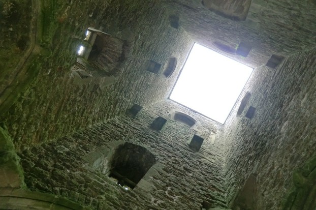 Image: Looking Upwards Inside St Michael's Tower. No shelter here.