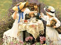 I staged numerous "high society" tea parties as a child for my family, stuffed teddy bears and my dolls