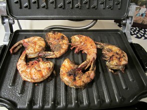 Shrimp Cooking on Electric Grill