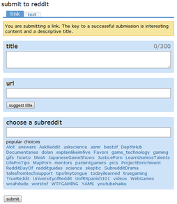 Reddit's Submit Screen